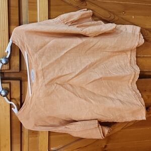 Viola Borghi 100% linen blouse size small EUC